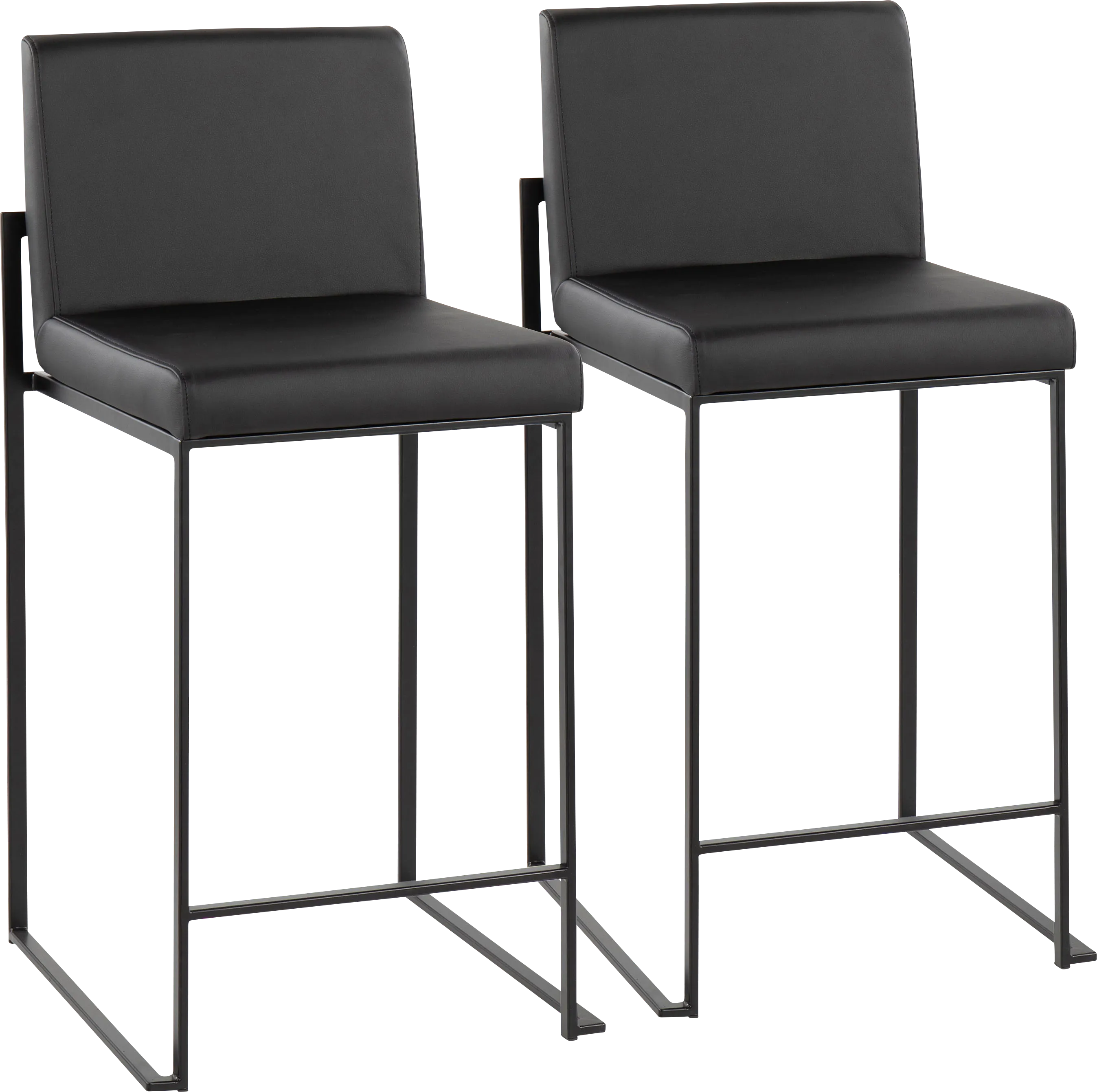 Leserna II Black Counter Height Stool, Set of 2 - Thumbnail - Image 1