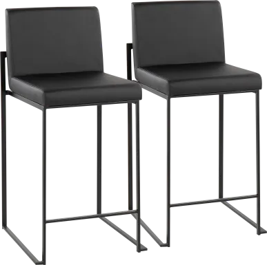 Leserna II Black Counter Height Stool, Set of 2