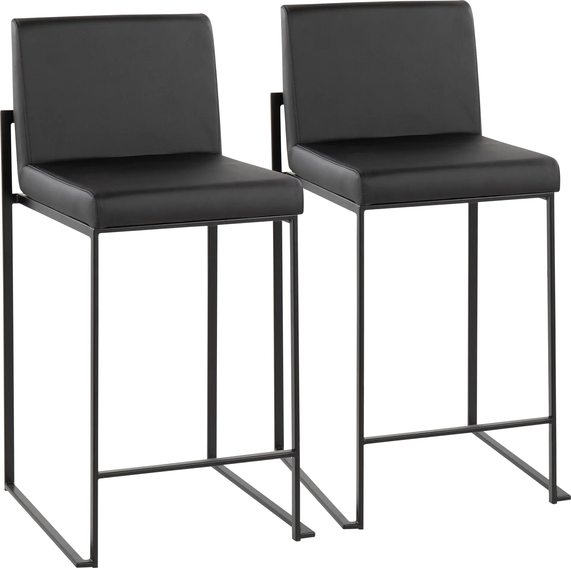 Leserna II Black Counter Height Stool, Set of 2