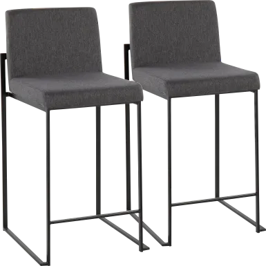 Leserna III Charcoal Counter Height Stool, Set of 2