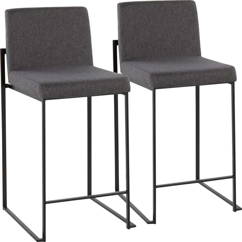 Leserna III Charcoal Counter Height Stool, Set of 2