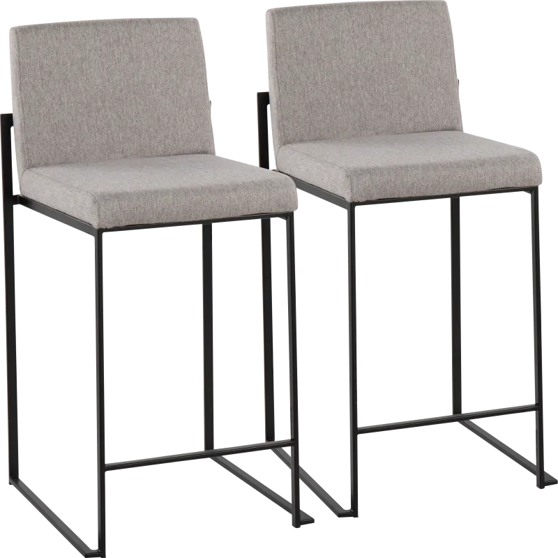 Leserna III Gray Counter Height Stool, Set of 2