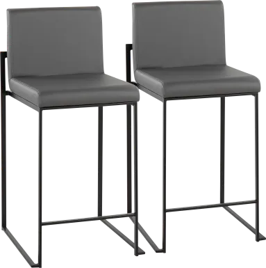 Leserna II Gray Counter Height Stool, Set of 2