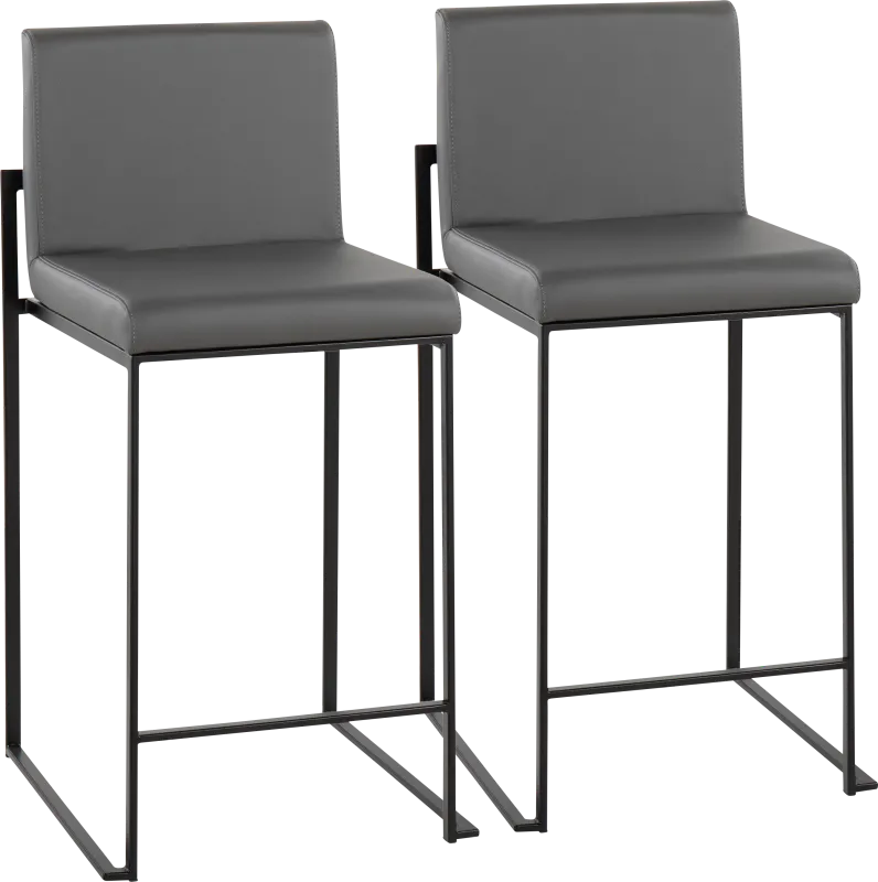Leserna II Gray Counter Height Stool, Set of 2