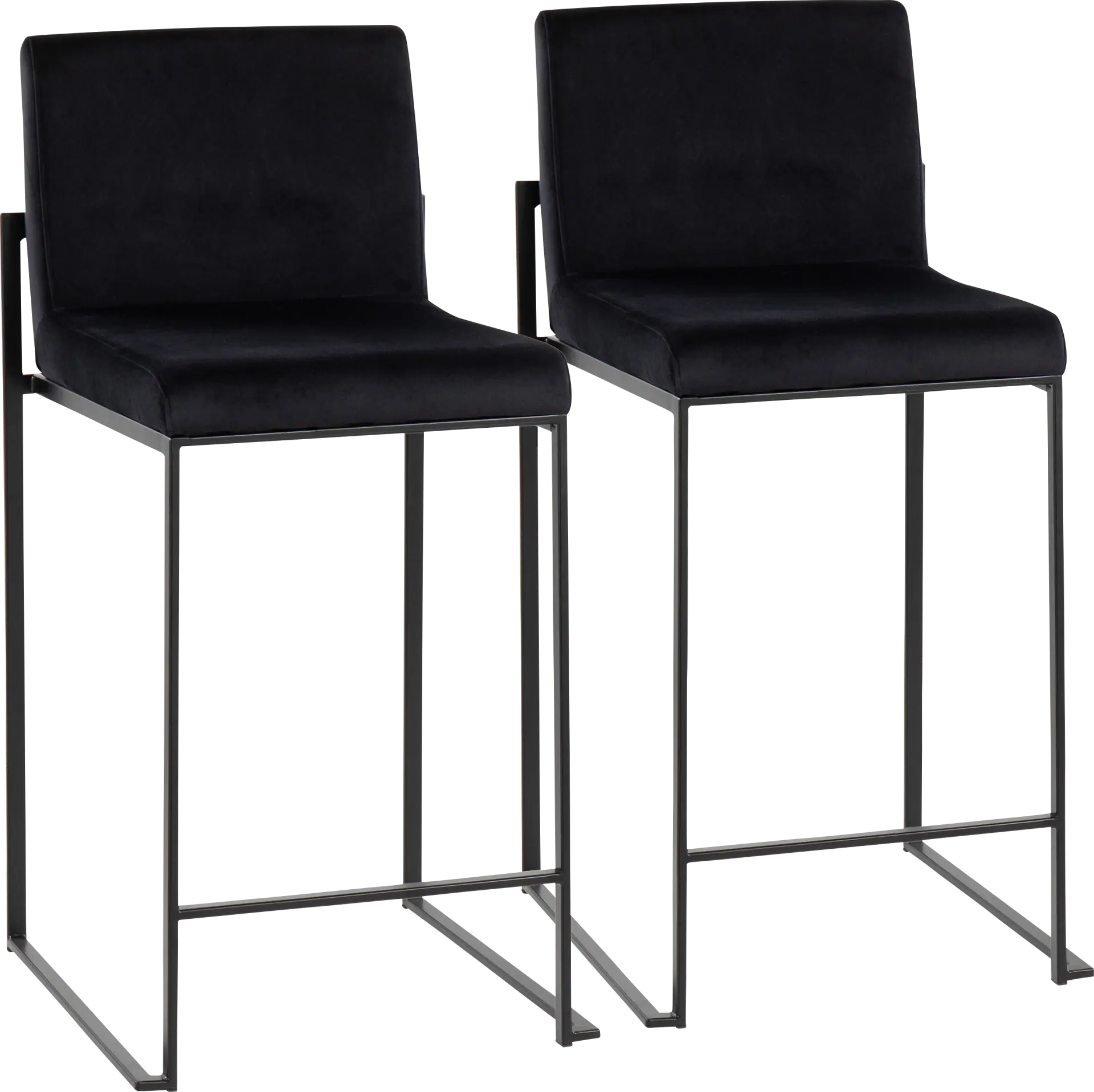Leserna IV Black Counter Height Stool, Set of 2