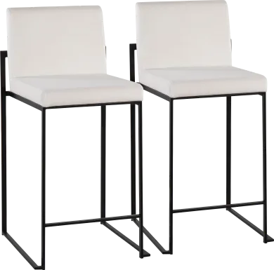 Leserna IV White Counter Height Stool, Set of 2