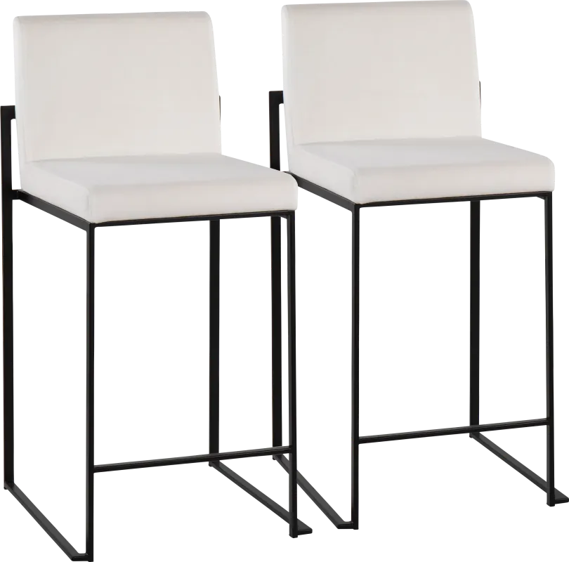 Leserna IV White Counter Height Stool, Set of 2
