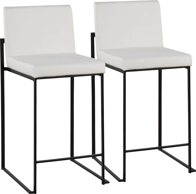 Leserna II White Counter Height Stool, Set of 2