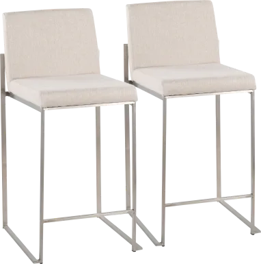 Leserna V Beige Counter Height Stool, Set of 2
