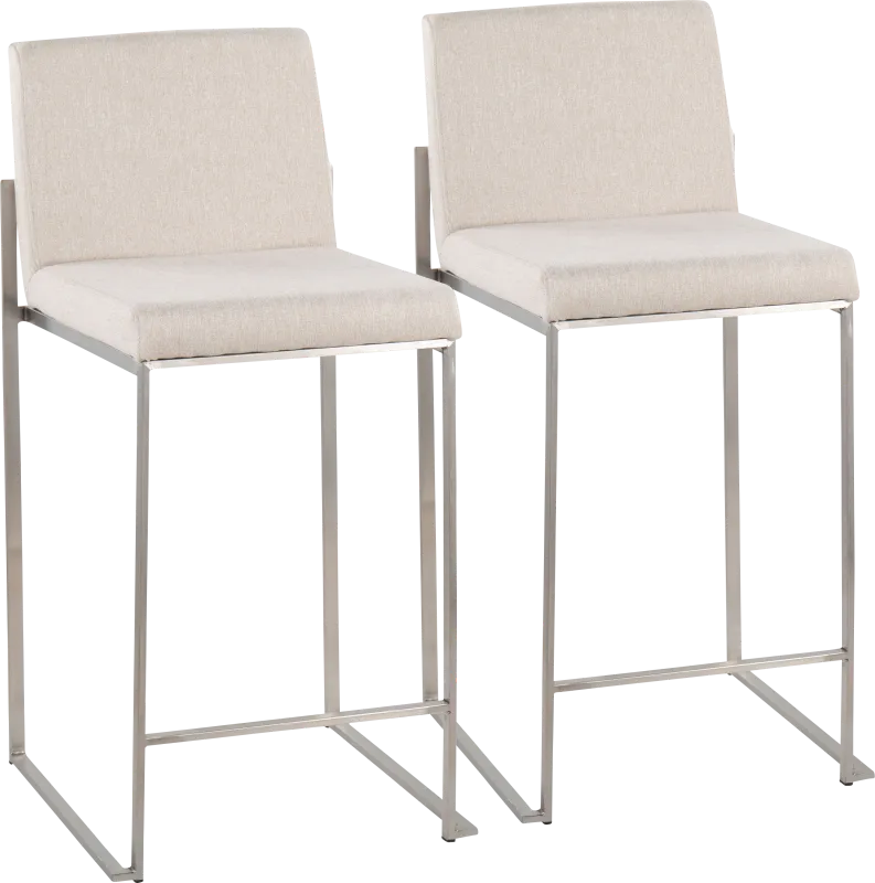 Leserna V Beige Counter Height Stool, Set of 2