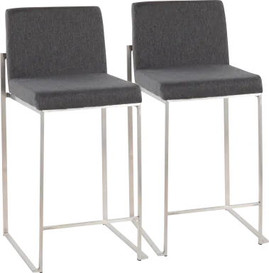 Leserna V Charcoal Counter Height Stool, Set of 2