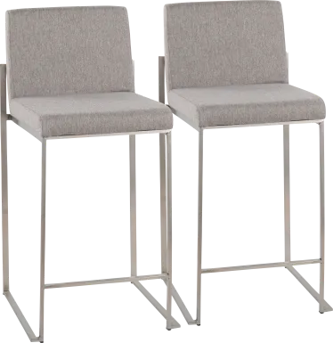 Leserna V Gray Counter Height Stool, Set of 2