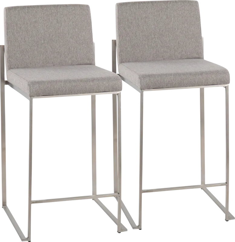 Leserna V Gray Counter Height Stool, Set of 2