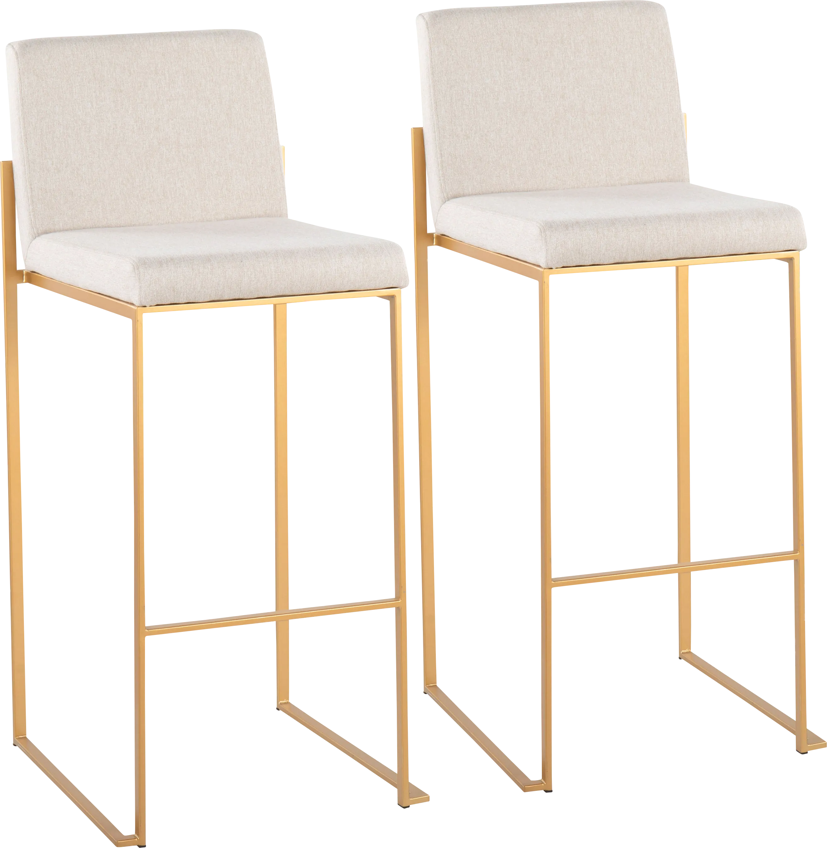 Arelane I Beige Barstool, Set of 2 - Thumbnail - Image 1