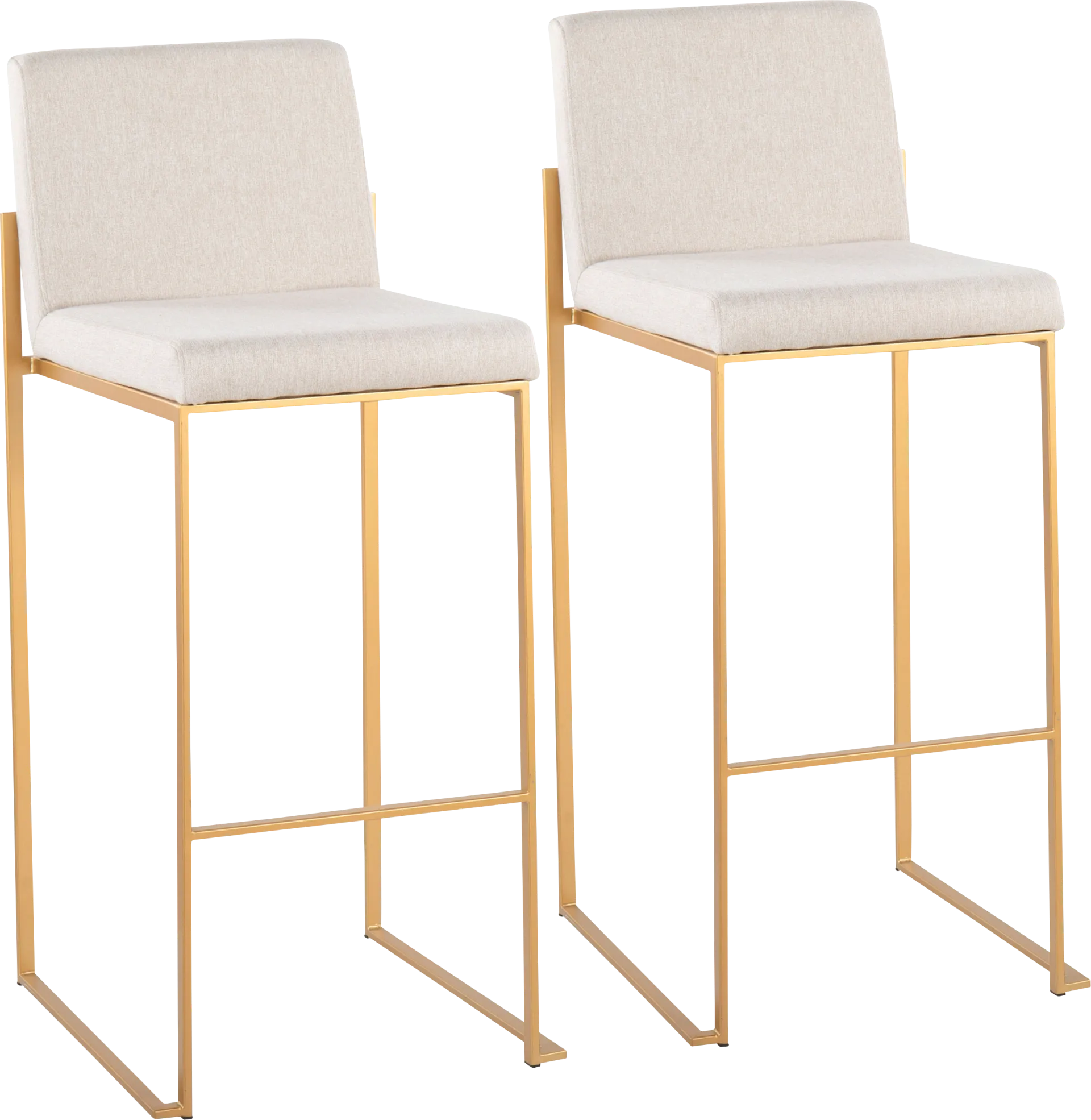 Arelane I Beige Barstool, Set of 2 - Image 1