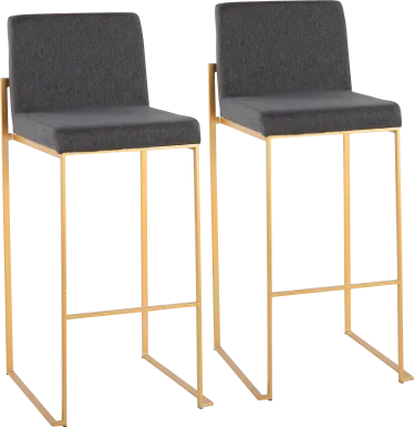 Arelane I Charcoal Barstool, Set of 2