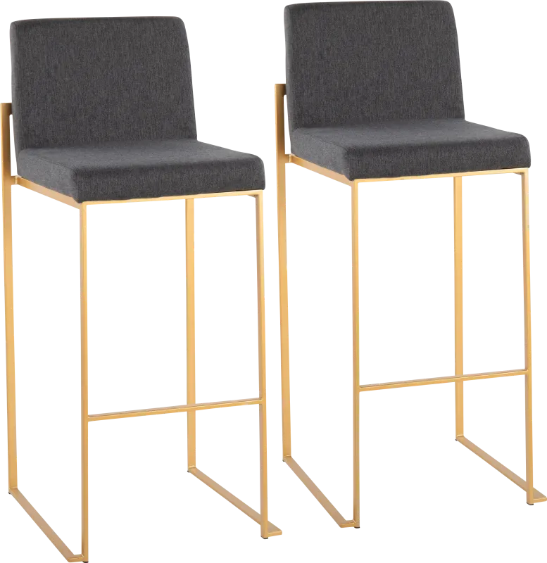 Arelane I Charcoal Barstool, Set of 2