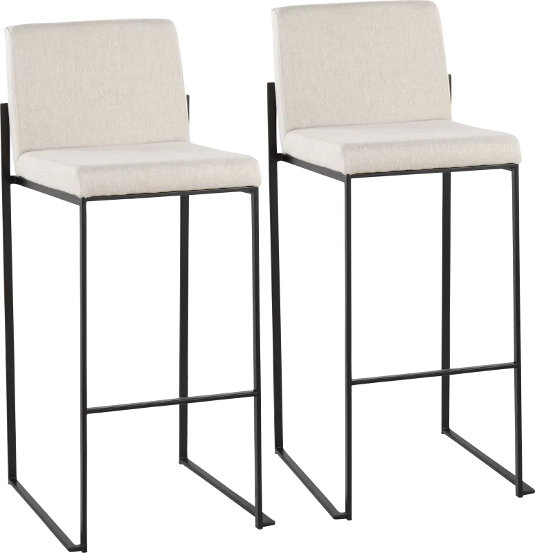 Arelane II Beige Barstool, Set of 2