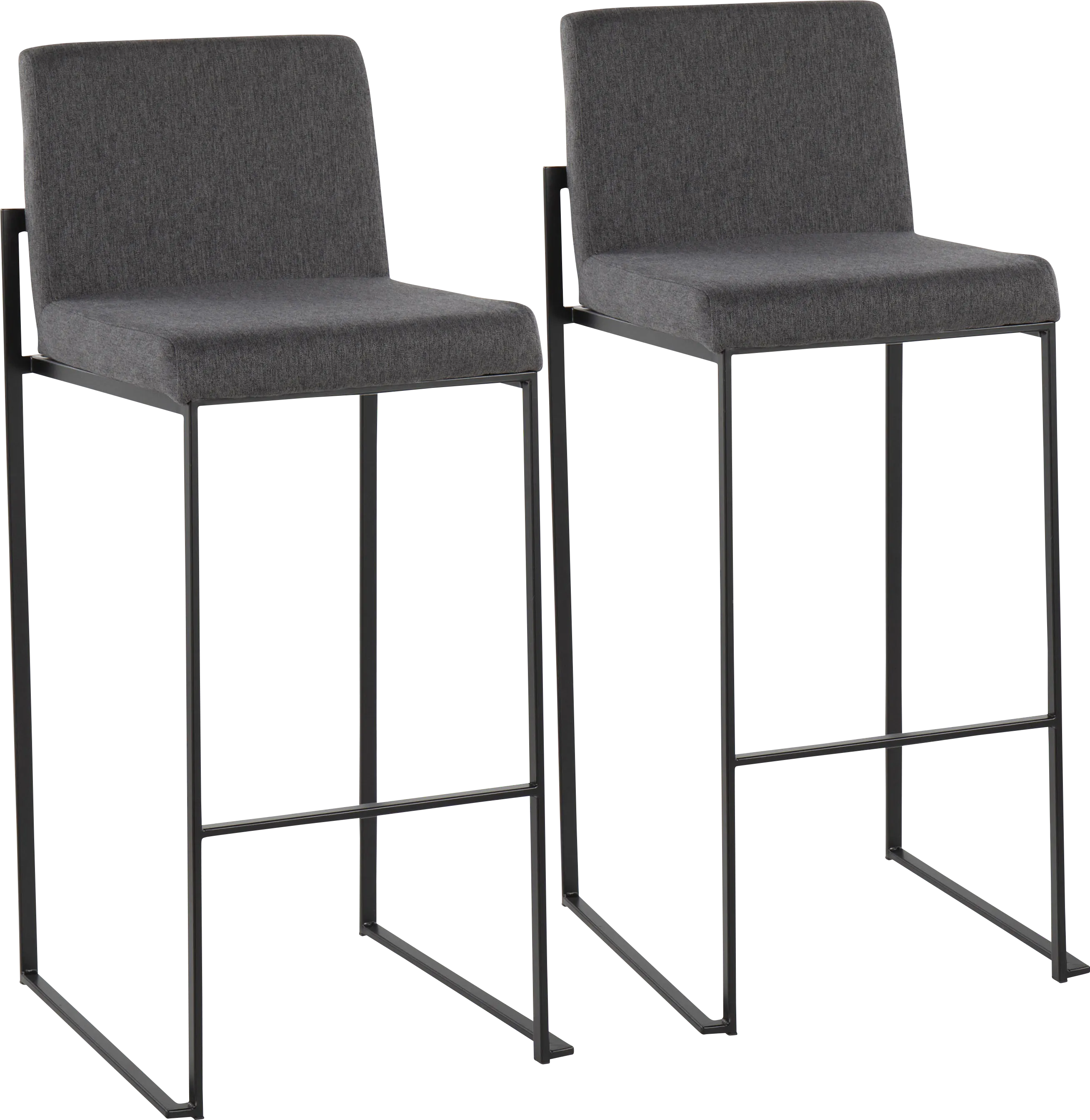 Arelane II Charcoal Barstool, Set of 2