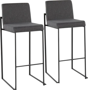Arelane II Charcoal Barstool, Set of 2