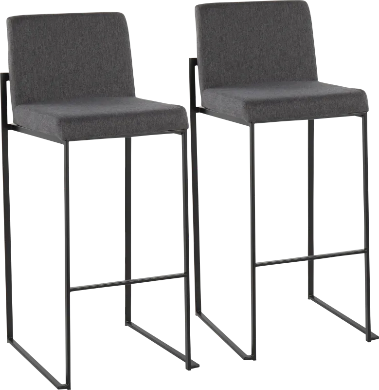 Arelane II Charcoal Barstool, Set of 2