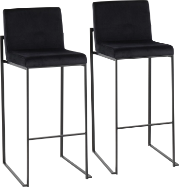 Arelane IV Black Barstool, Set of 2
