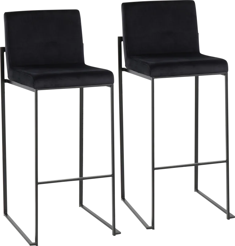 Arelane IV Black Barstool, Set of 2