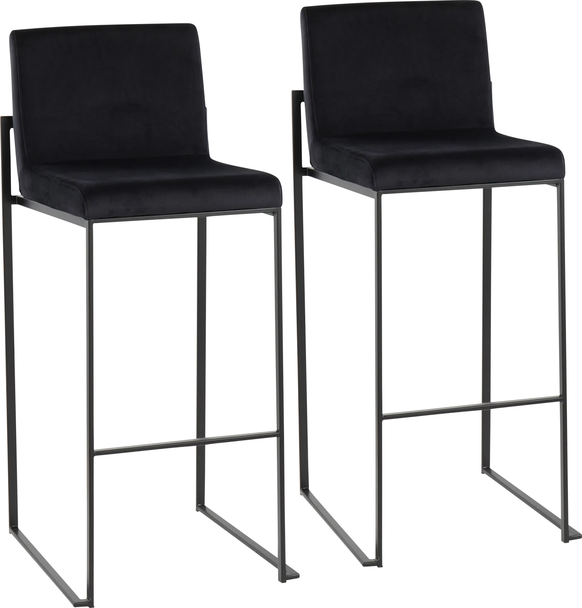 Arelane IV Black Barstool, Set of 2 - Image 1