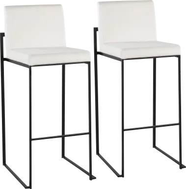 Arelane IV White Barstool, Set of 2