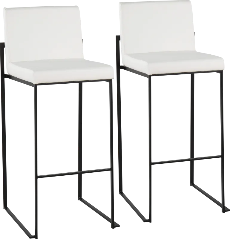 Arelane III White Barstool, Set of 2