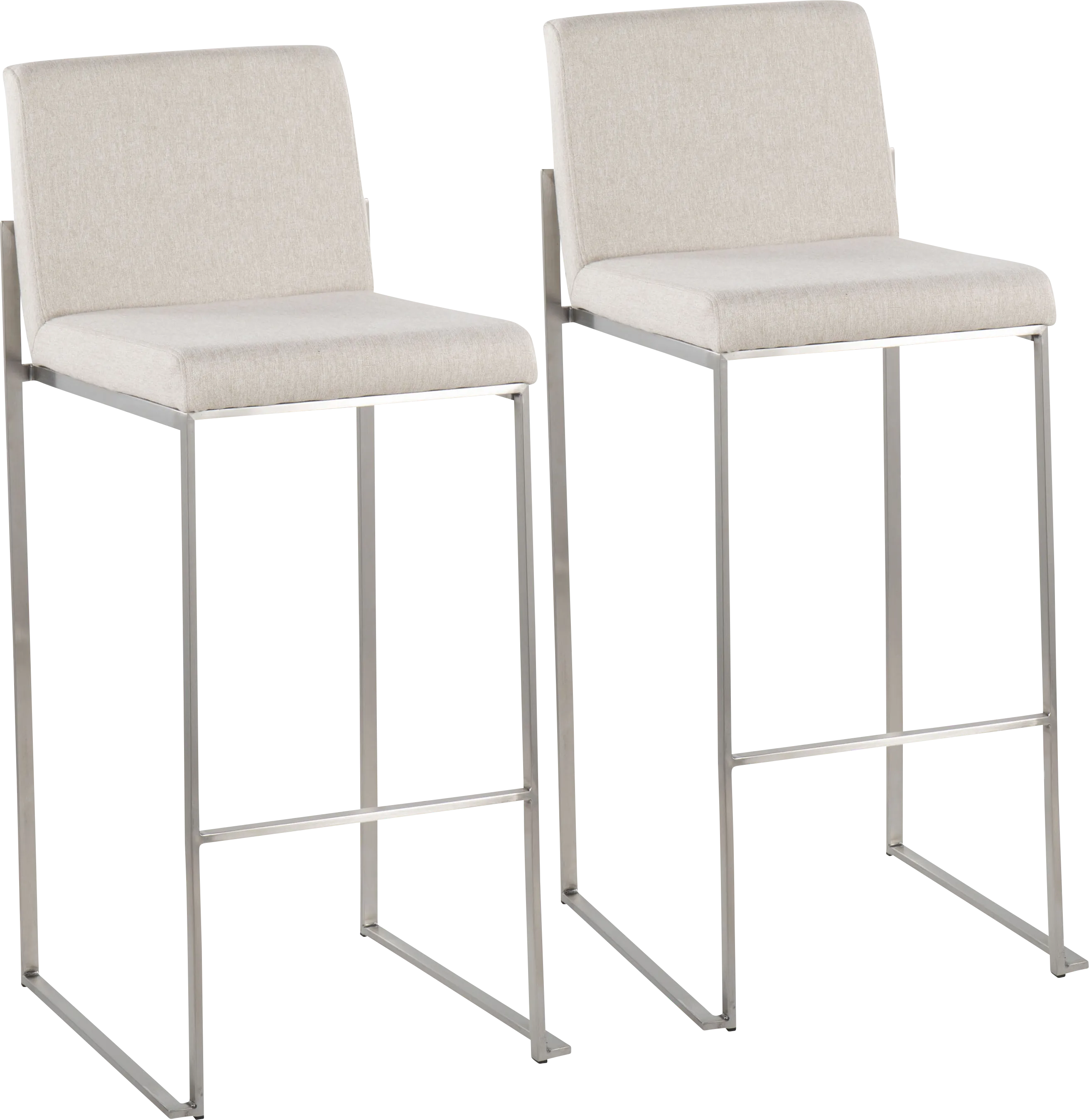 Avella Ann Beige Barstool, Set of 2 - Thumbnail - Image 1