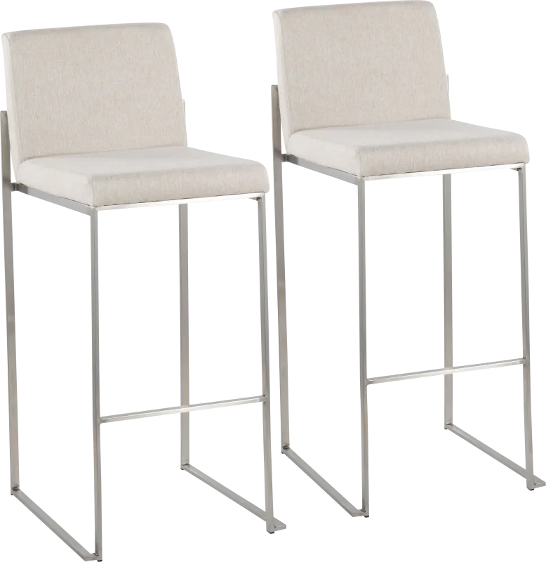 Avella Ann Beige Barstool, Set of 2