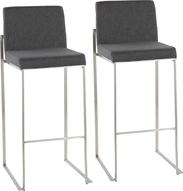 Avella Ann Charcoal Barstool, Set of 2