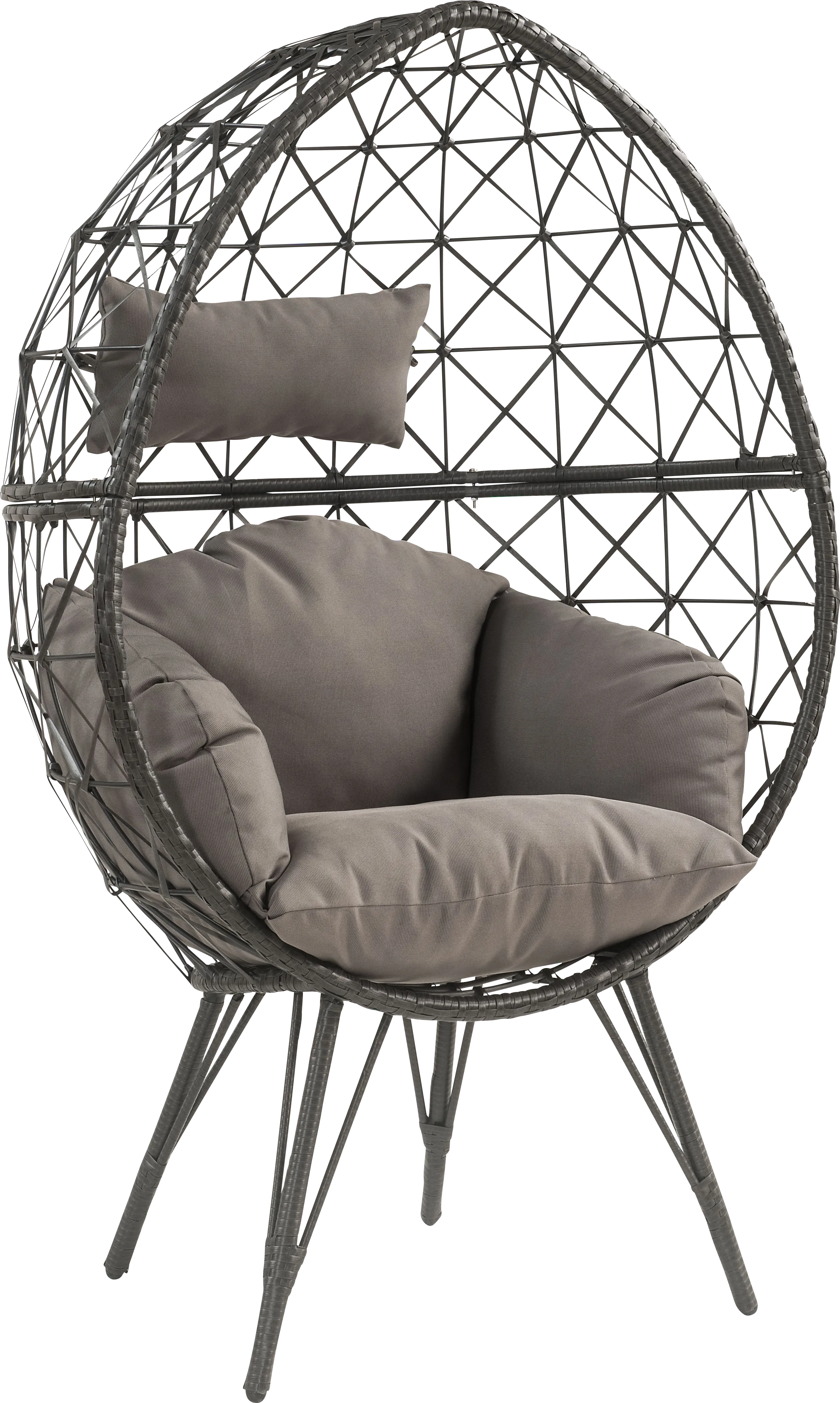 Outdoor Zaelan Black Egg Chair - Thumbnail - Image 1