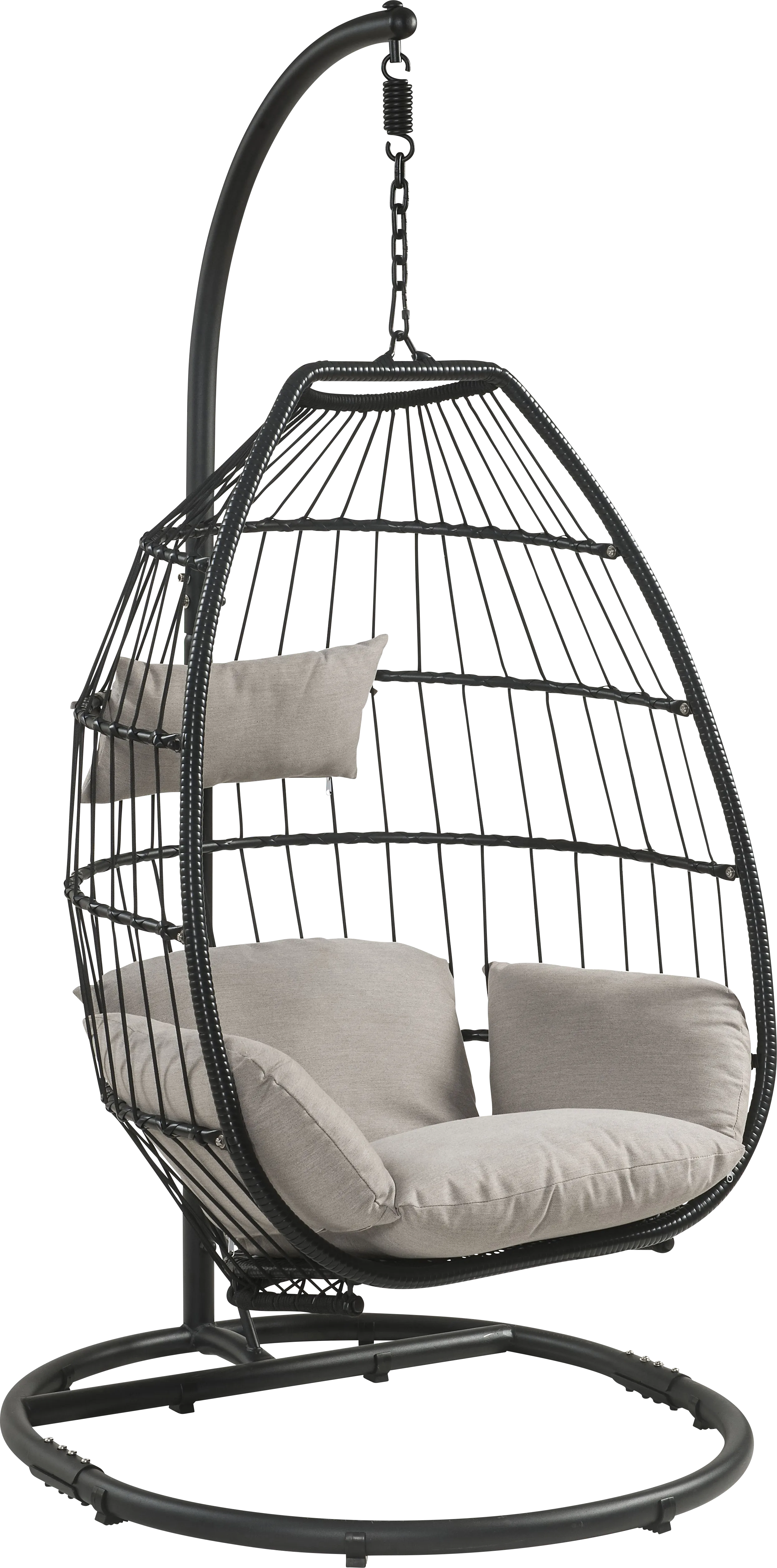 Outdoor Lolannen Black Hanging Chair - Thumbnail - Image 1