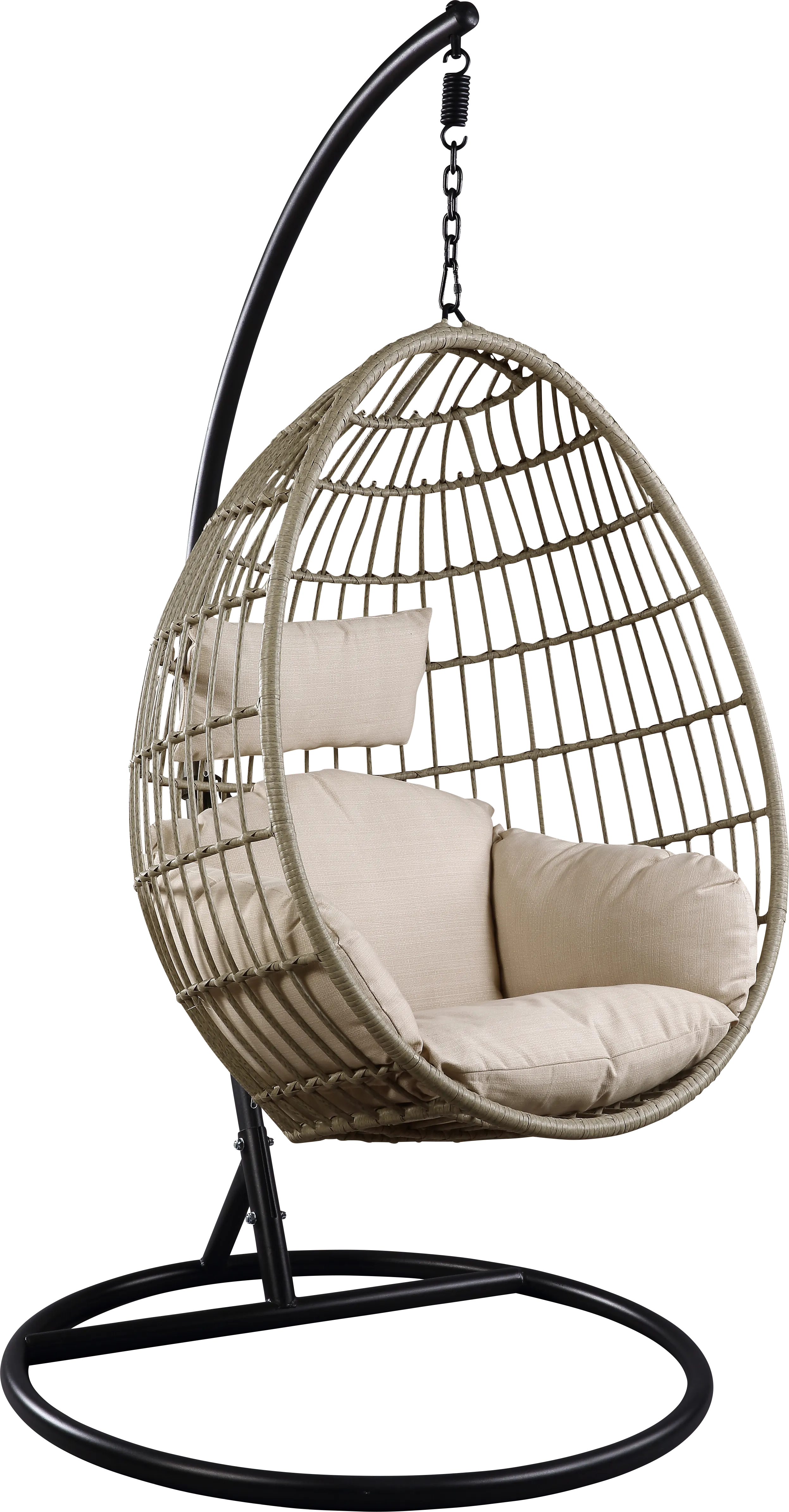 Outdoor Astani Beige Hanging Chair - Thumbnail - Image 1