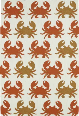 Highland Beach Orange 5' x 7'6 Indoor/Outdoor Rug