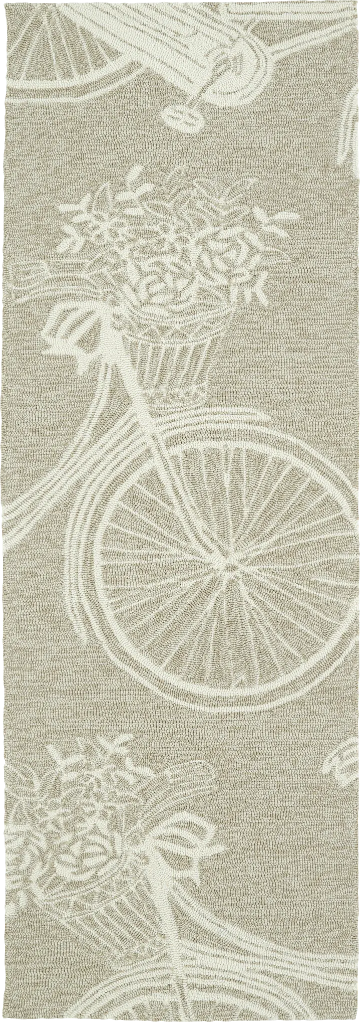 Bicycle Adventure Brown 2' x 6' Indoor/Outdoor Rug