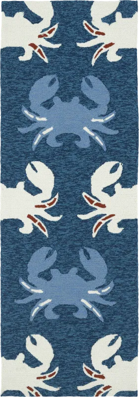 Highland Beach Blue 2' x 6' Indoor/Outdoor Rug