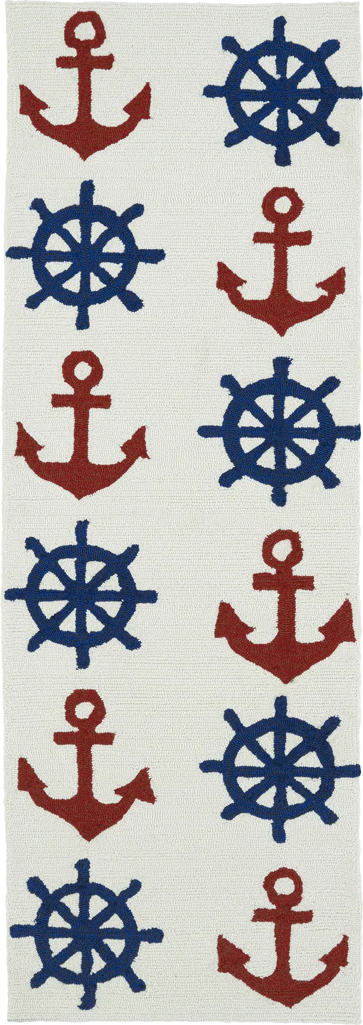 Nautical Life Ivory 2' x 6' Indoor/Outdoor Rug