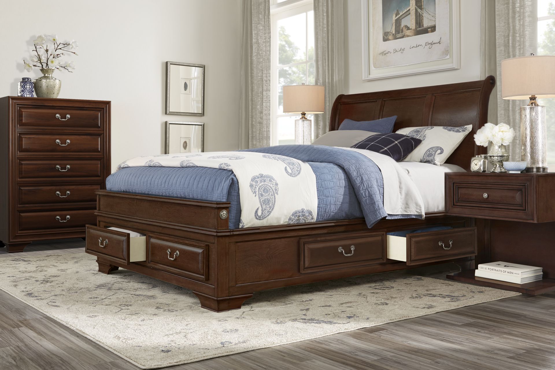 Mill Valley II Cherry Finish Nightstand - Image 2