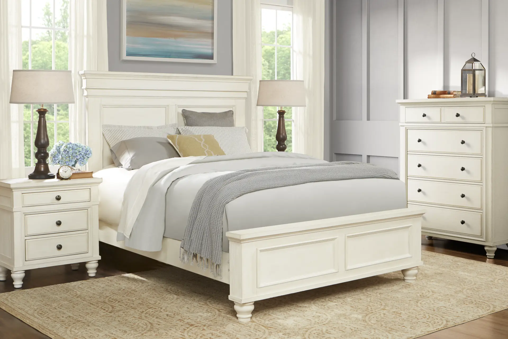 Lake Town Off-White 5 Pc Queen Panel Bedroom