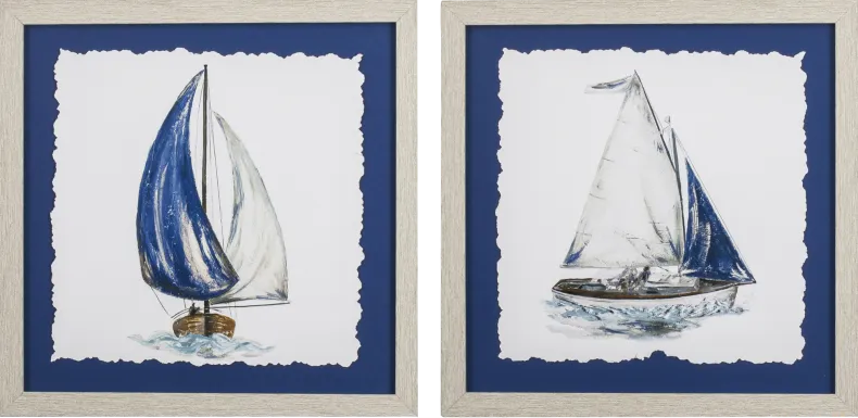 Camelthorn Blue Artwork, Set of 2