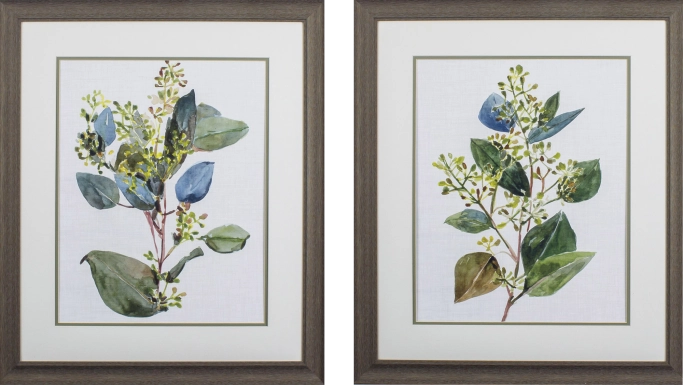 Hagemann Green Artwork, Set of 2