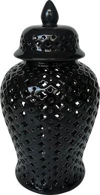 Raggsdale Black Small Temple Jar