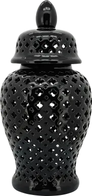 Raggsdale Black Large Temple Jar