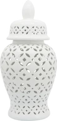 Railsback White Temple Jar