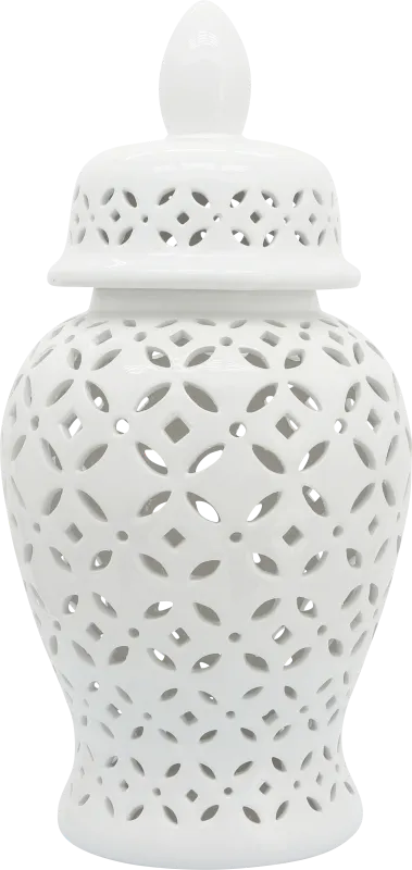 Railsback White Temple Jar