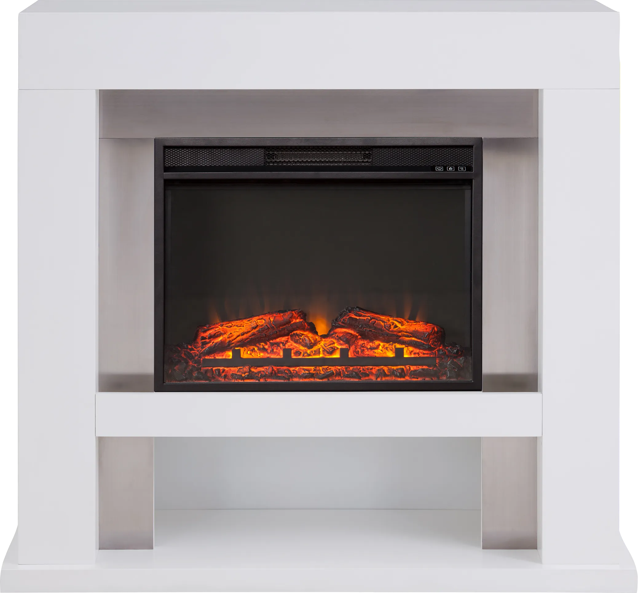 Linkmeadow V White 44 in. Console with Electric Fireplace - Thumbnail - Image 1