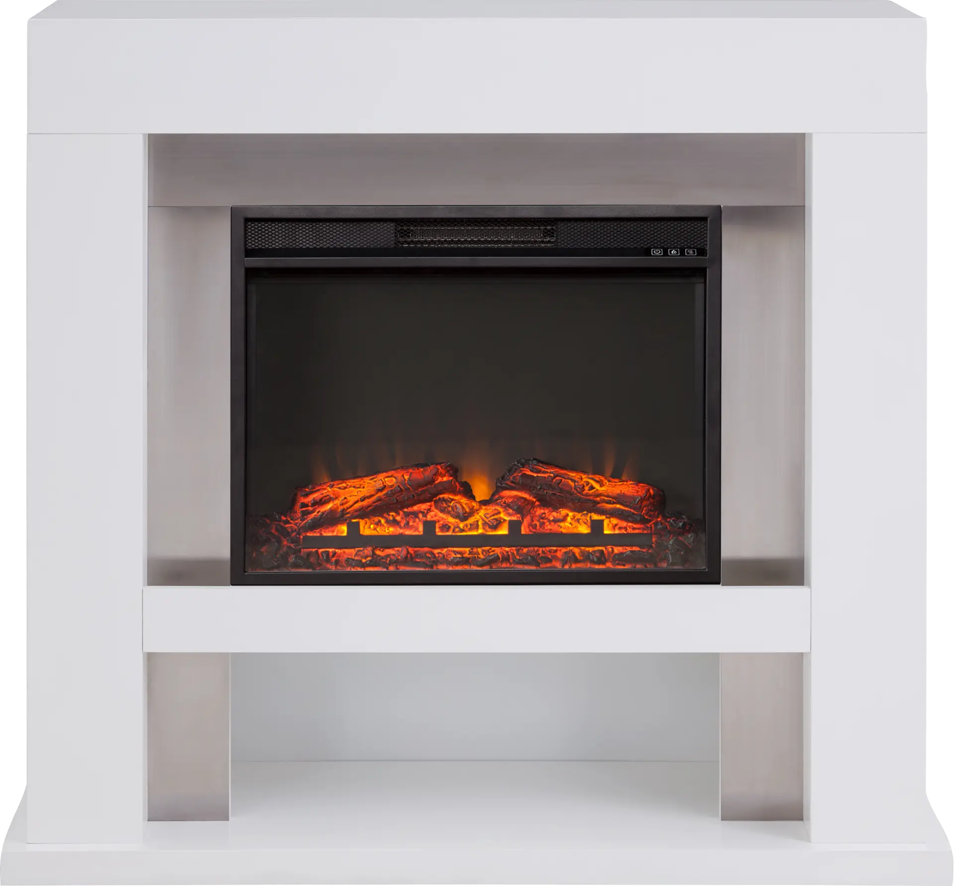 Linkmeadow V White 44 in. Console with Electric Fireplace